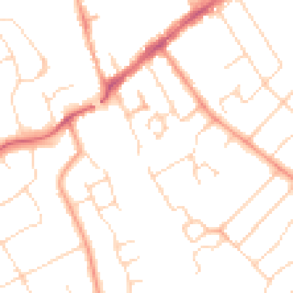 Daytime road noise heatmap for WD6 1BS