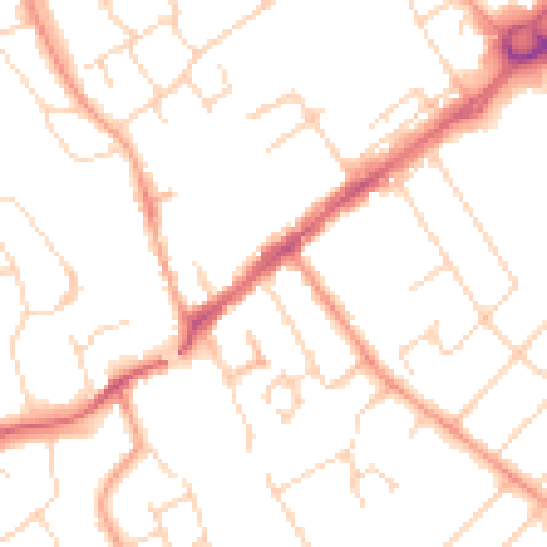 Daytime road noise heatmap for WD6 1DS