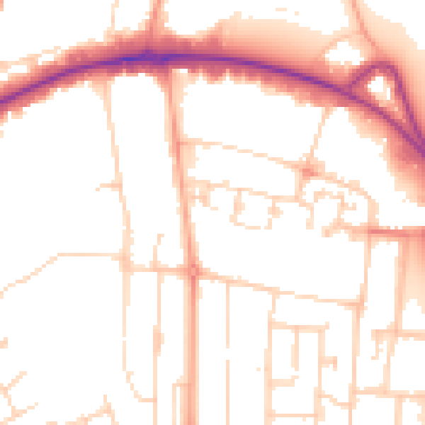 Daytime road noise heatmap for WD6 1RR