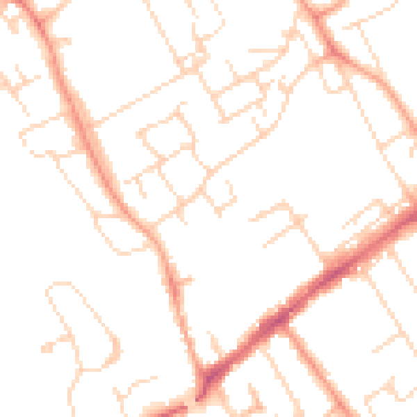 Daytime road noise heatmap for WD6 1UF