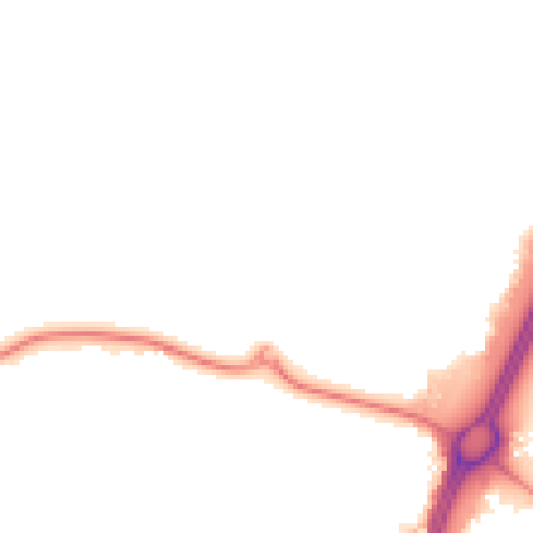 Night-time road noise heatmap for WD6 2JE