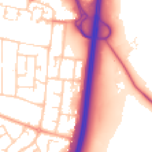 Daytime road noise heatmap for WD6 2PL