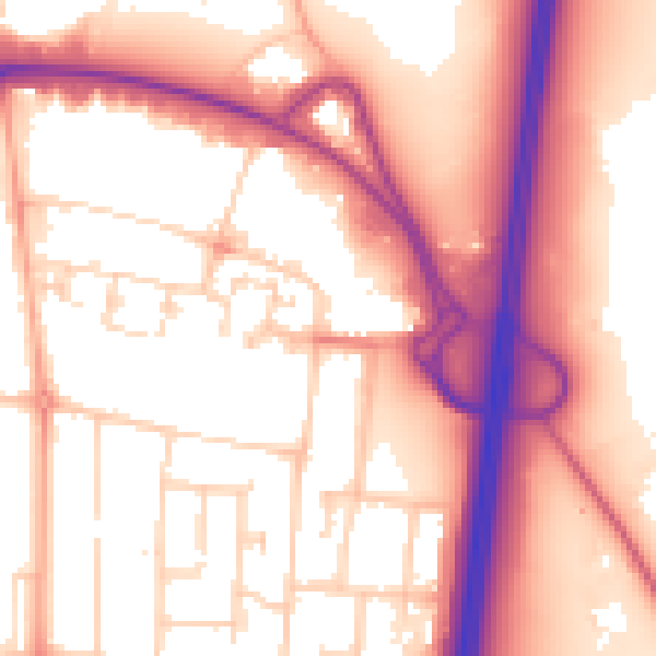 Daytime road noise heatmap for WD6 2QH