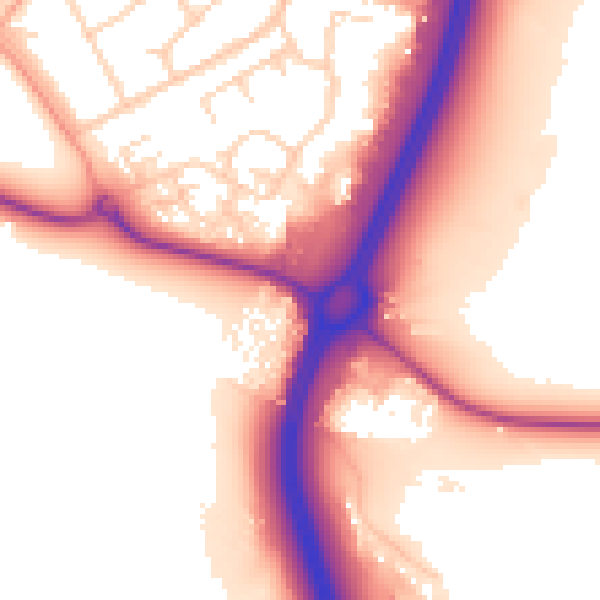 Daytime road noise heatmap for WD6 2RN