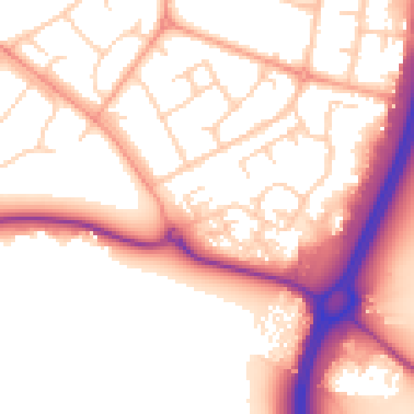 Daytime road noise heatmap for WD6 2SA