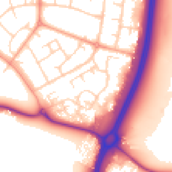 Daytime road noise heatmap for WD6 2SF