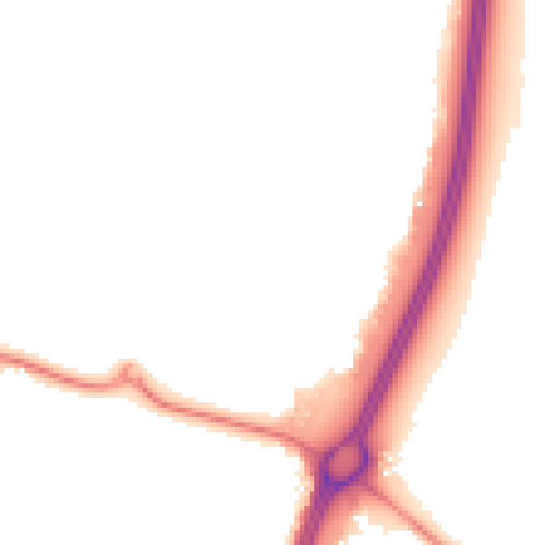 Night-time road noise heatmap for WD6 2SJ