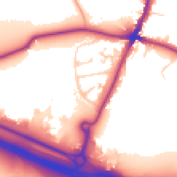 Daytime road noise heatmap for WD6 3DR