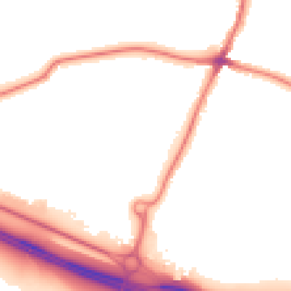 Night-time road noise heatmap for WD6 3DR