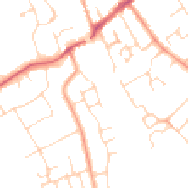 Daytime road noise heatmap for WD6 3JW