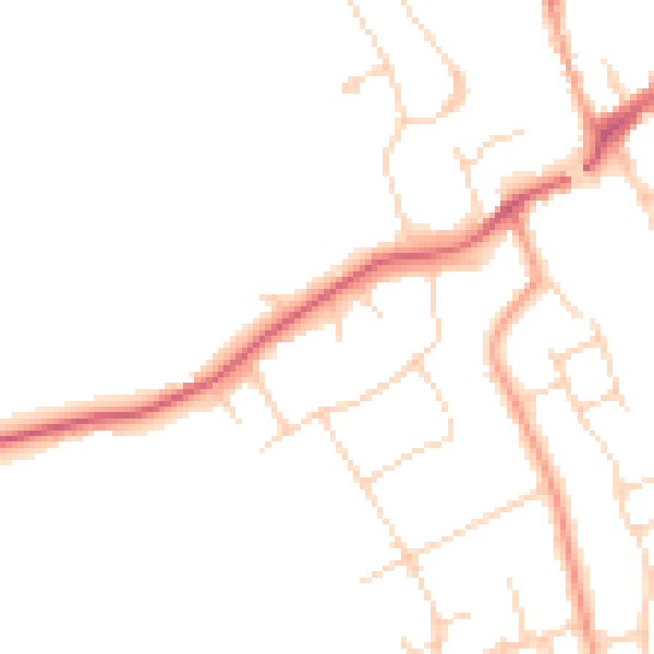 Daytime road noise heatmap for WD6 3LG