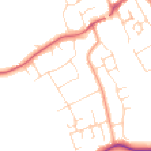 Daytime road noise heatmap for WD6 3LY