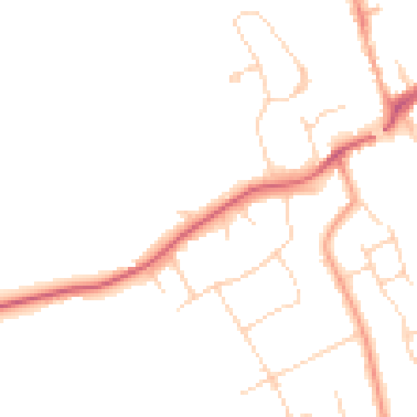 Daytime road noise heatmap for WD6 3NS
