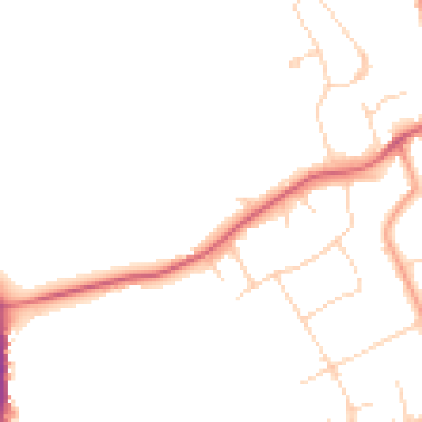 Daytime road noise heatmap for WD6 3PD