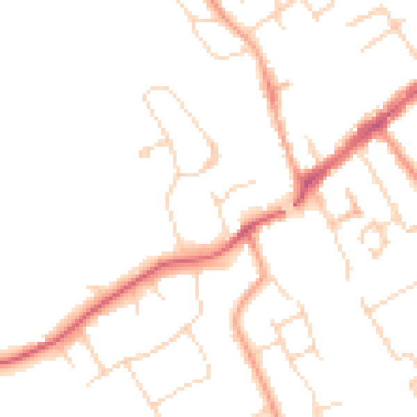 Daytime road noise heatmap for WD6 3QF