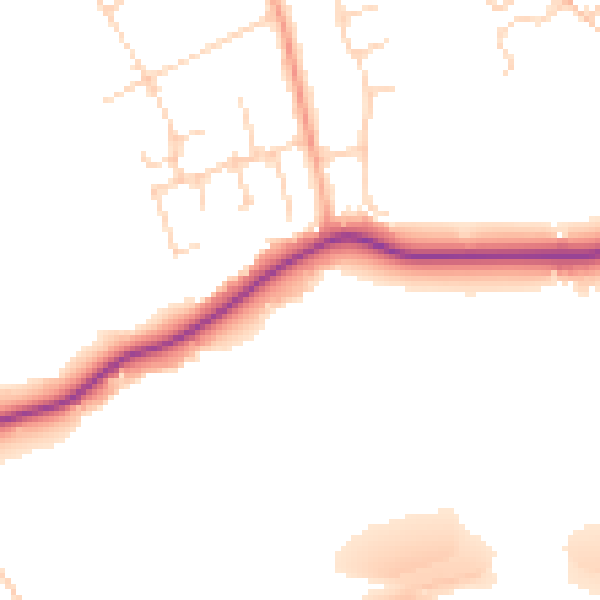 Daytime road noise heatmap for WD6 3QY