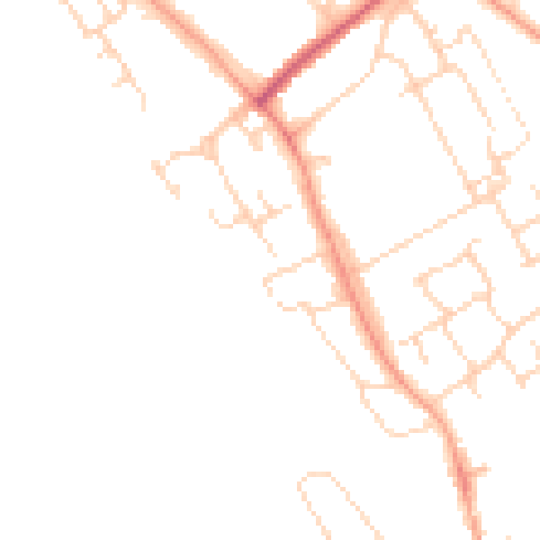 Daytime road noise heatmap for WD6 4AT