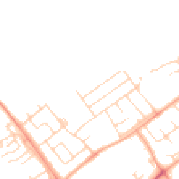 Daytime road noise heatmap for WD6 4BE