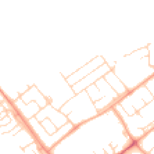 Daytime road noise heatmap for WD6 4BP