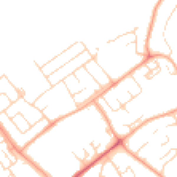 Daytime road noise heatmap for WD6 4HP