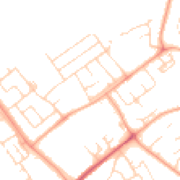 Daytime road noise heatmap for WD6 4HU