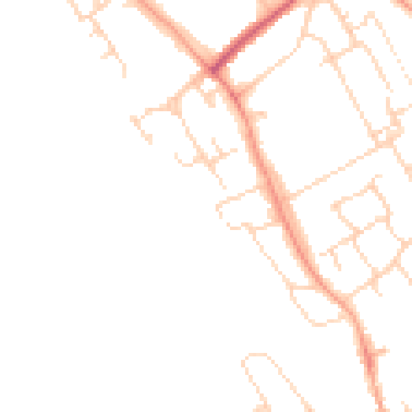 Daytime road noise heatmap for WD6 4LZ