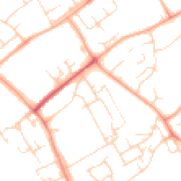 Daytime road noise heatmap for WD6 4QS