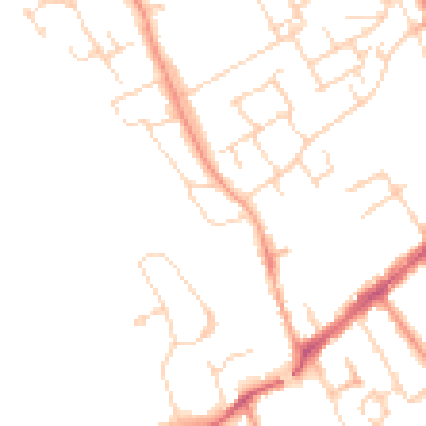 Daytime road noise heatmap for WD6 4SP