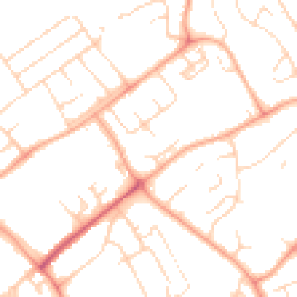 Daytime road noise heatmap for WD6 5DL