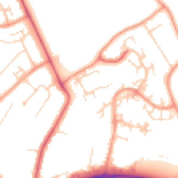 Daytime road noise heatmap for WD6 5DQ