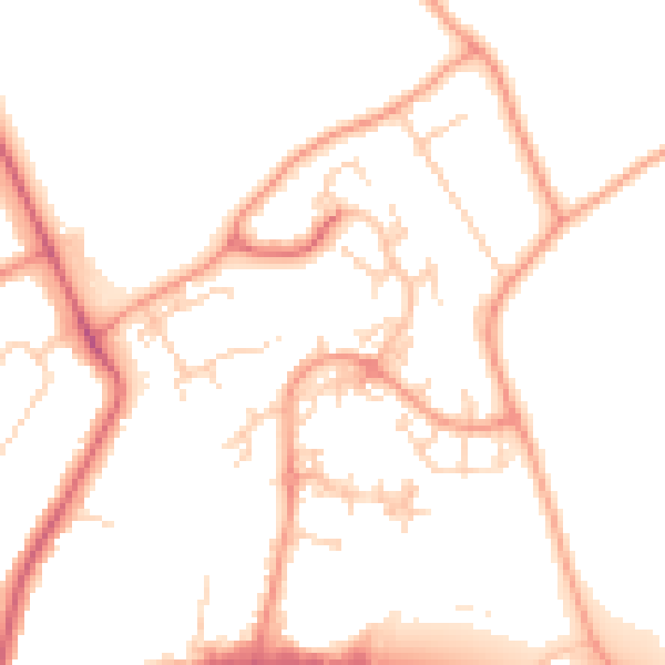 Daytime road noise heatmap for WD6 5NG