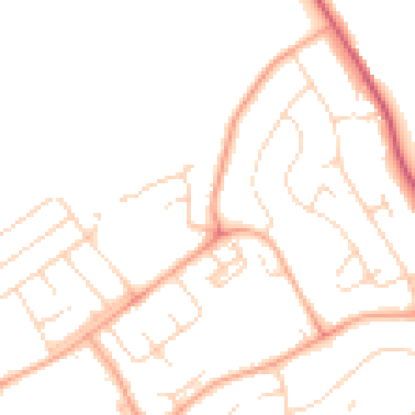 Daytime road noise heatmap for WD6 5QQ