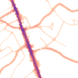 Daytime road noise heatmap for WD7 7LW