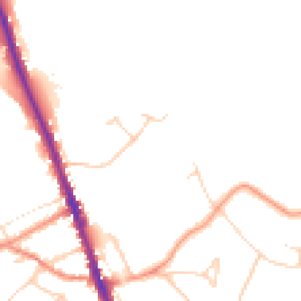 Daytime road noise heatmap for WD7 8AP