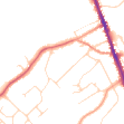 Daytime road noise heatmap for WD7 8DJ