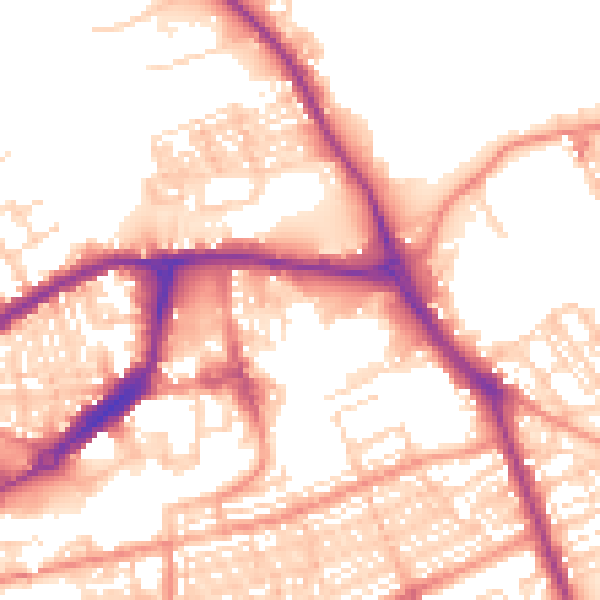 Daytime road noise heatmap for WF10 1AF