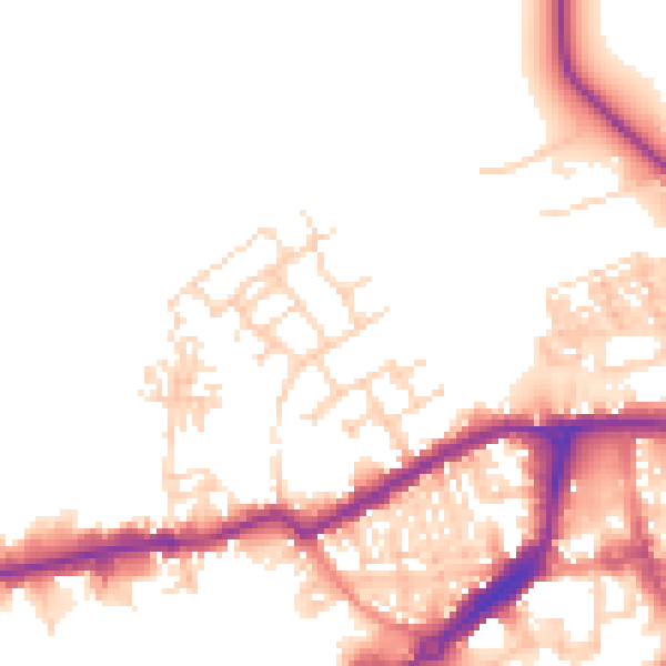 Daytime road noise heatmap for WF10 1BT