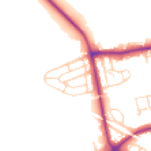 Daytime road noise heatmap for WF10 1QG