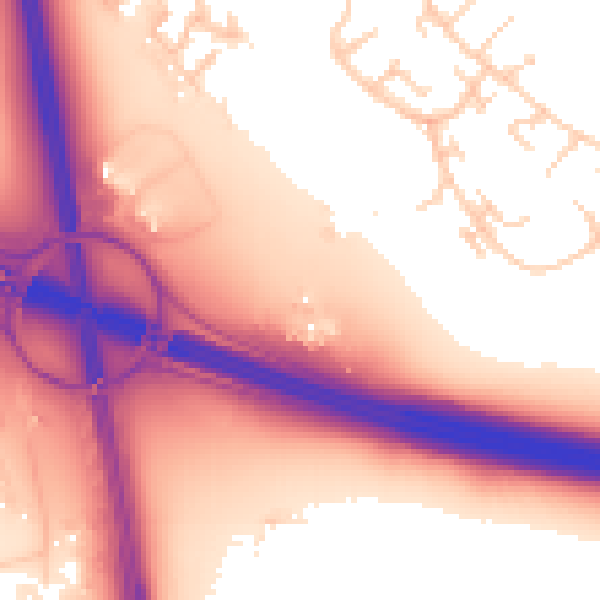 Daytime road noise heatmap for WF11 0AA
