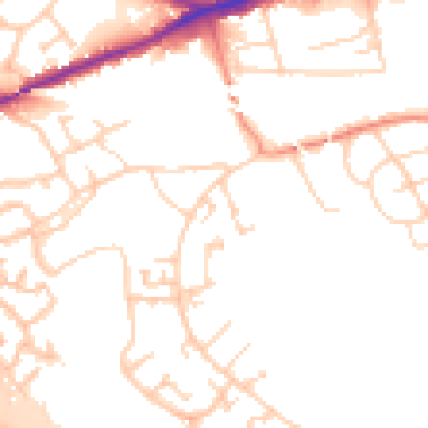 Daytime road noise heatmap for WF11 0AP