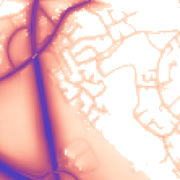 Daytime road noise heatmap for WF11 0BD