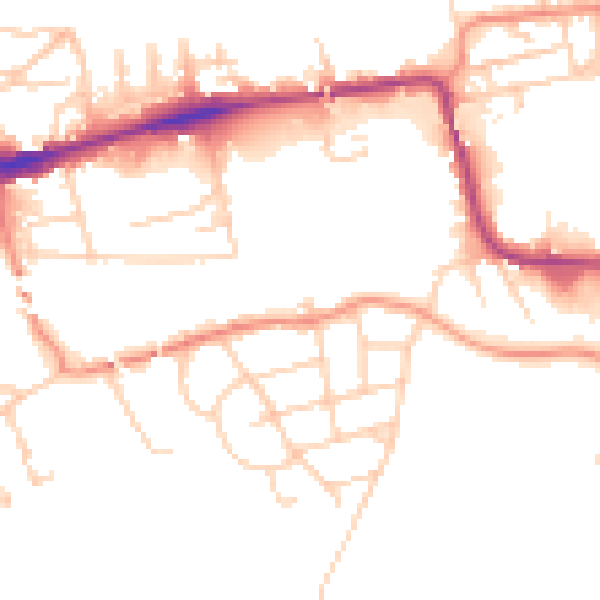 Daytime road noise heatmap for WF11 0BH
