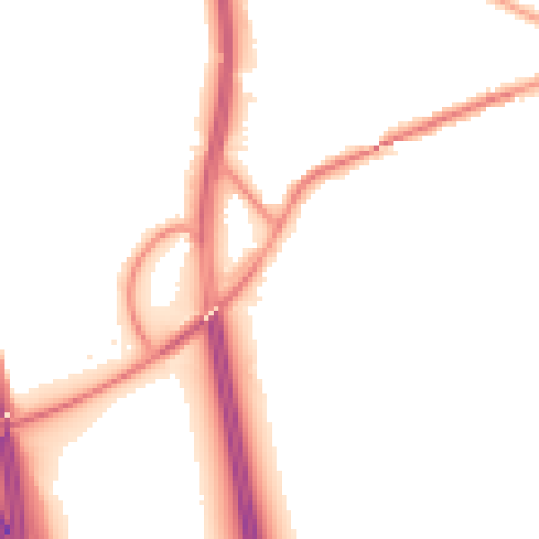 Night-time road noise heatmap for WF11 0BJ