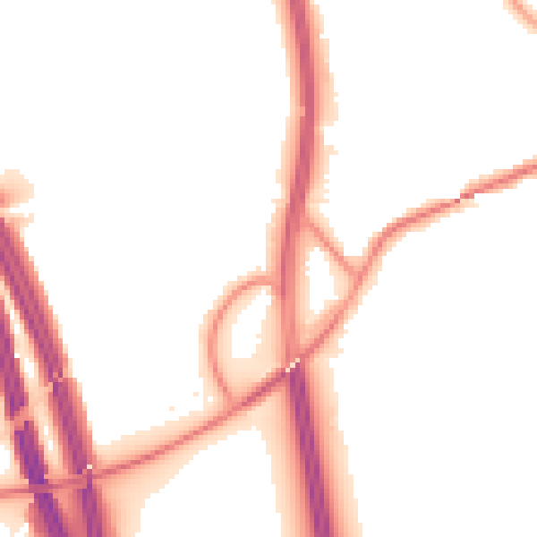 Night-time road noise heatmap for WF11 0BX
