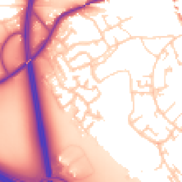 Daytime road noise heatmap for WF11 0DD