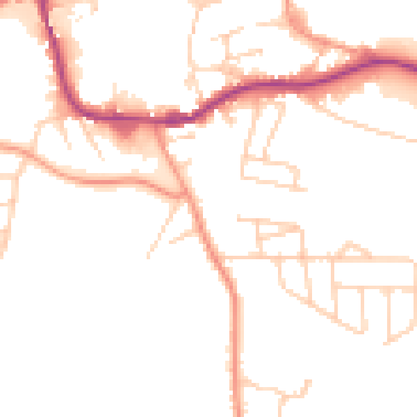 Daytime road noise heatmap for WF11 0DF