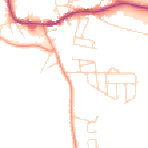 Daytime road noise heatmap for WF11 0DP
