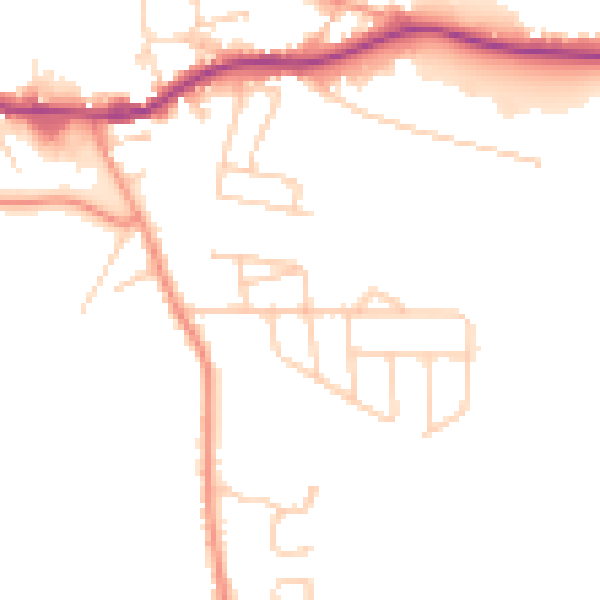 Daytime road noise heatmap for WF11 0DR