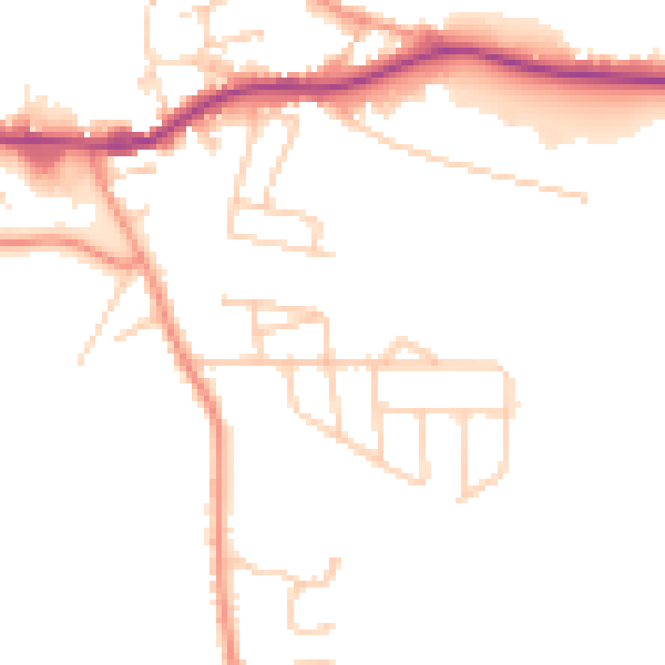 Daytime road noise heatmap for WF11 0DS