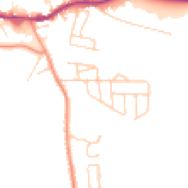 Daytime road noise heatmap for WF11 0DU